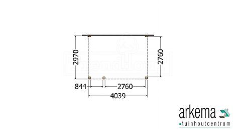 Aanbouwveranda Modena 4050x3000x2700mm (bxdxh) links