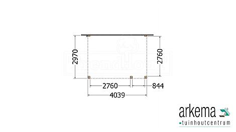 Aanbouwveranda Modena 4050x3000x2700mm (bxdxh) rechts