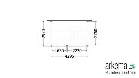 Aanbouwveranda Modena 4300x3000x2700mm (bxdxh) links