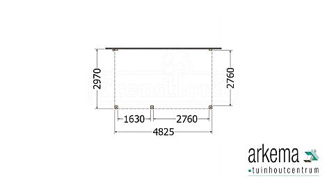 Aanbouwveranda Modena 4850x3000x2700mm (bxdxh) links