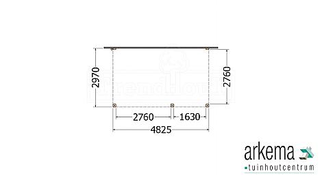 Aanbouwveranda Modena 4850x3000x2700mm (bxdxh) rechts