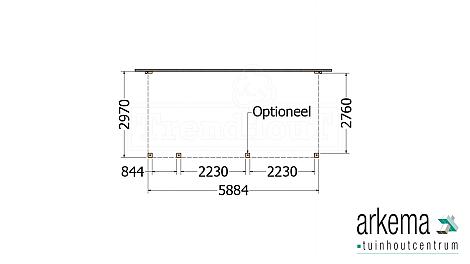 Aanbouwveranda Modena 5900x3000x2700mm (bxdxh) links