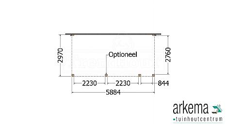 Aanbouwveranda Modena 5900x3000x2700mm (bxdxh) rechts