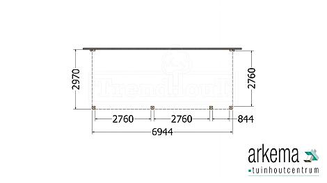 Aanbouwveranda Modena 6950x3000x2700mm (bxdxh) rechts