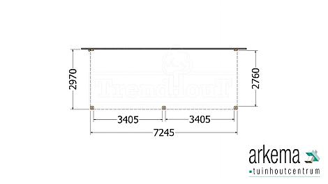 Aanbouwveranda Modena 7250x3000x2700mm (bxdxh)