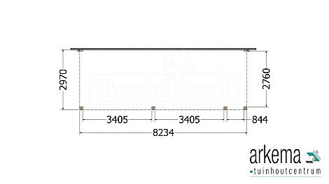 Aanbouwveranda Modena 8250x3000x2700mm (bxdxh) rechts