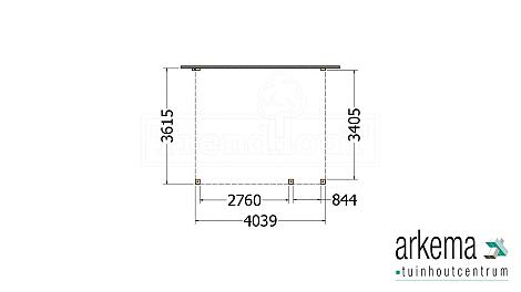 Aanbouwveranda Modena 4050x3650x2700mm (bxdxh) rechts