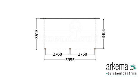 Aanbouwveranda Modena 6000x3650x2700mm (bxdxh)