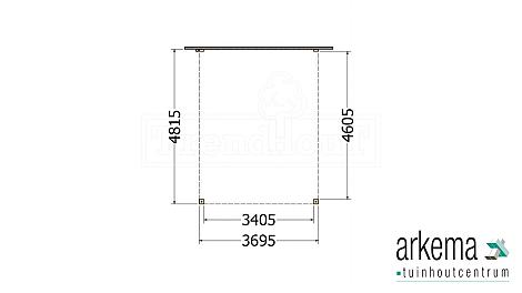 Aanbouwveranda Modena 3700x4850x2700mm (bxdxh)