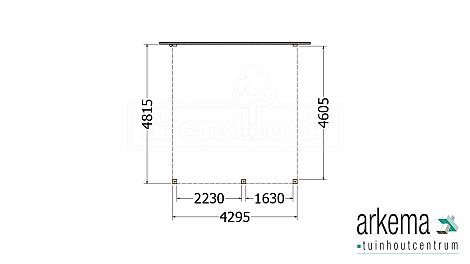 Aanbouwveranda Modena 4300x4850x2700mm (bxdxh) rechts