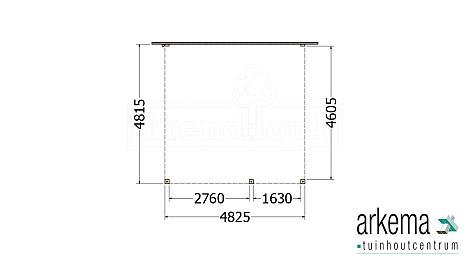 Aanbouwveranda Modena 4850x4850x2700mm (bxdxh) rechts