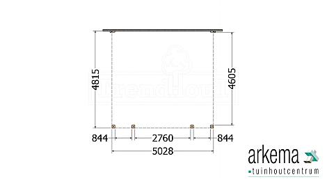 Aanbouwveranda Modena 5050x4850x2700mm (bxdxh)