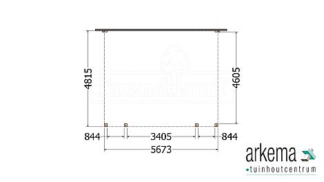 Aanbouwveranda Modena 5700x4850x2700mm (bxdxh)