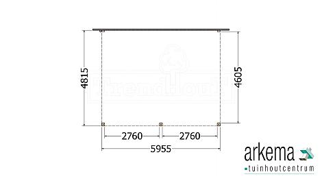 Aanbouwveranda Modena 6000x4850x2700mm (bxdxh)