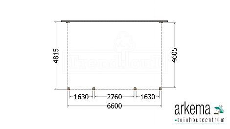 Aanbouwveranda Modena 6600x4850x2700mm (bxdxh)