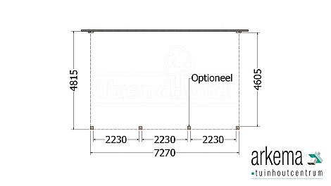 Aanbouwveranda Modena 7300x4850x2700mm (bxdxh) links