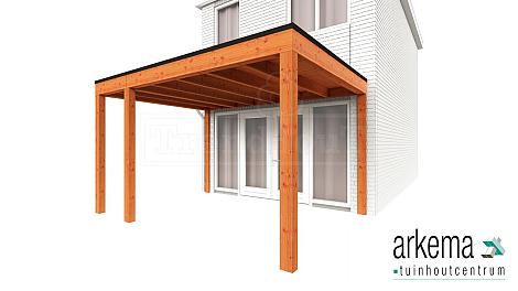 Aanbouwveranda Modena 4050x3650x2700mm (bxdxh) links