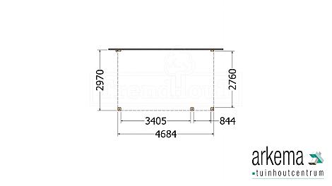 Aanbouwveranda Modena 4700x3000x2700mm (bxdxh) rechts