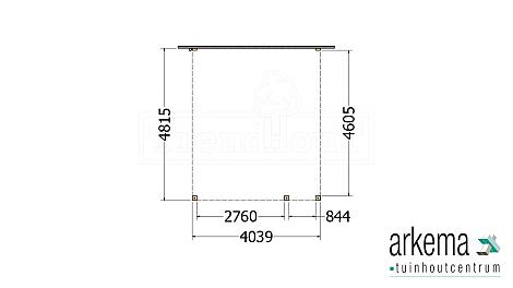 Aanbouwveranda Modena 4050x4850x2700mm (bxdxh) rechts