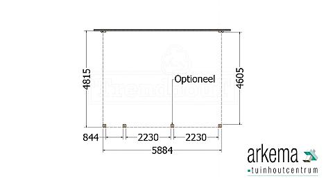 Aanbouwveranda Modena 5900x4850x2700mm (bxdxh) links