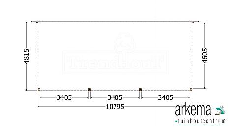 Aanbouwveranda Modena 10800x4850x2700mm (bxdxh)