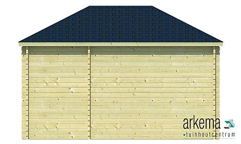 Blokhut - Tuinhuis - Home Office 44mm Agnes met aanbouw Prijs exclusief dakbedekking - dient apart besteld te worden