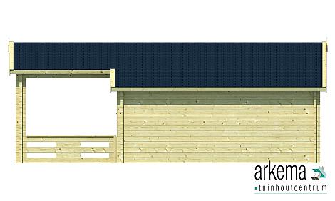 Blokhut - Tuinhuis - Home Office 58mm Coventry met aanbouw Prijs exclusief dakbedekking - dient apart besteld te worden