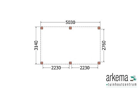 Buitenverblijf Palermo XXL 5050x3150x2450mm (bxdxh)