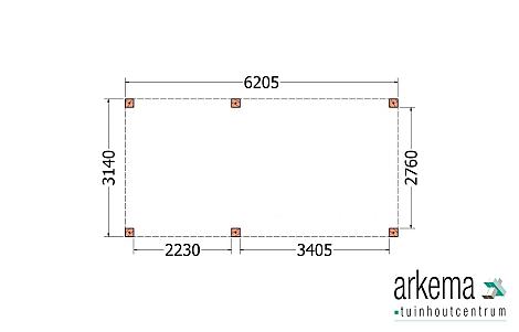 Buitenverblijf Palermo XXL 6250x3150x2450mm (bxdxh)