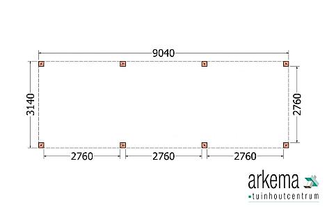 Buitenverblijf Palermo XXL 9050x3150x2450mm (bxdxh)