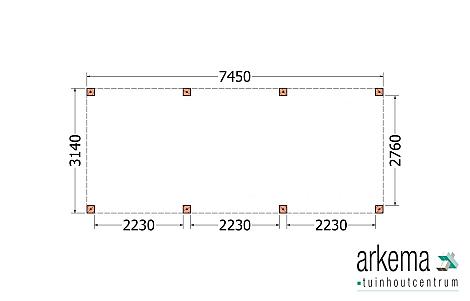 Buitenverblijf Palermo XXL 7450x3150x2450mm (bxdxh)