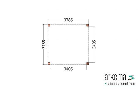 Buitenverblijf Palermo XXL 3800x3800x2450mm (bxdxh)