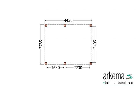 Buitenverblijf Palermo XXL 4450x3800x2450mm (bxdxh)