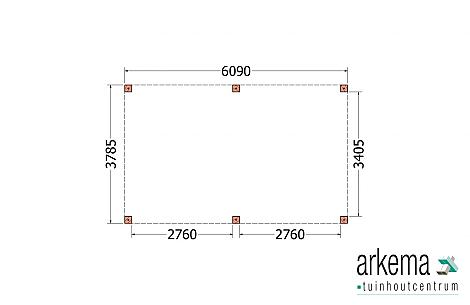 Buitenverblijf Palermo XXL 6100x3800x2450mm (bxdxh)