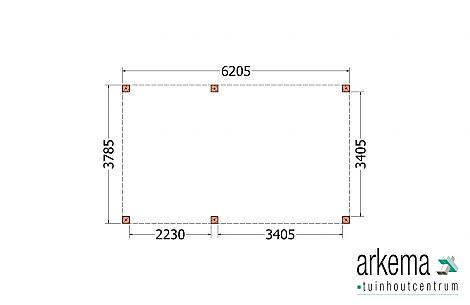 Buitenverblijf Palermo XXL 6250x3800x2450mm (bxdxh)