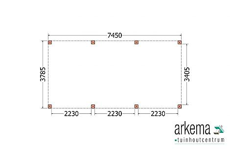 Buitenverblijf Palermo XXL 7450x3800x2450mm (bxdxh)