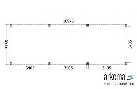 Buitenverblijf Palermo XXL 11000x3800x2450mm (bxdxh)