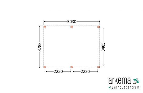 Buitenverblijf Palermo XXL 5050x3800x2450mm (bxdxh)