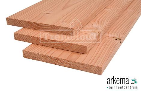Planken douglas 18x190x4000mm gedroogd en geschaafd, 1zijde gesch, 1zijde fijnb.