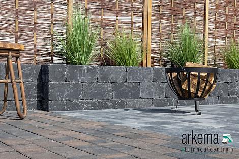 Nature top betonklinker 6 cm rusty black mini facet komo