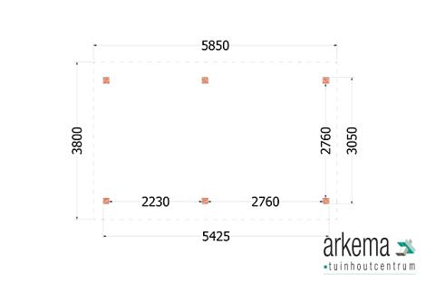 Buitenverblijf Zadeldak XL 5850x3800x3950mm (bxdxh)