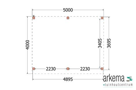 Buitenverblijf Mensa 5000x4000x2600mm (bxdxh)