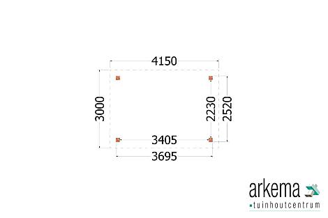 Buitenverblijf Siena 4150x3000x2500mm (bxdxh)