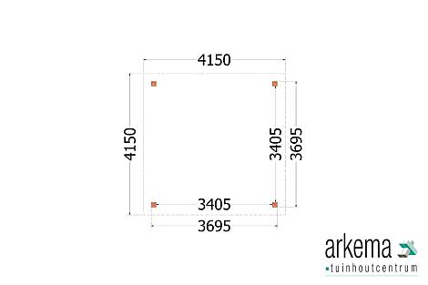 Buitenverblijf Siena 4150x4150x2500mm (bxdxh)