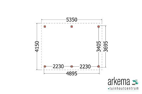 Buitenverblijf Siena 5350x4150x2500mm (bxdxh)