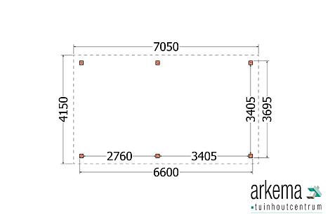 Buitenverblijf Siena 7050x4150x2500mm (bxdxh)