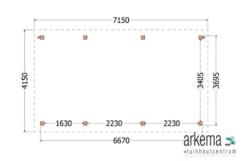 Buitenverblijf Siena 7150x4150x2500mm (bxdxh)