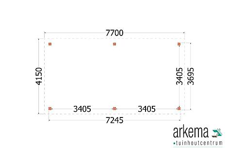 Buitenverblijf Siena 7700x4150x2500mm (bxdxh)