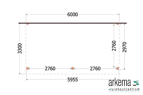 Aanbouwveranda Ancona 6000x3300x2600mm (bxdxh)