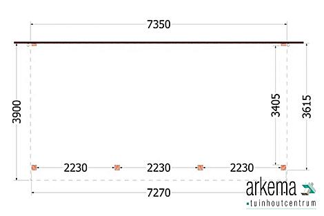 Aanbouwveranda Ancona 7350x3900x2600mm (bxdxh)